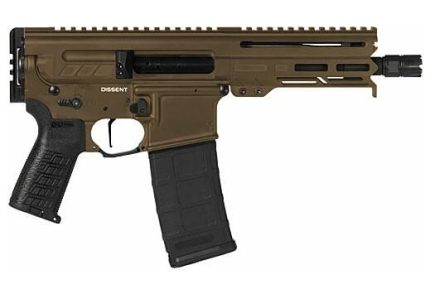 CMMG Dissent MK4 Midnight Bronze 5.56 6.5" Barrel 30-Rounds No Brace - HANDGUNS | Rare Breed Triggers FRT - 15