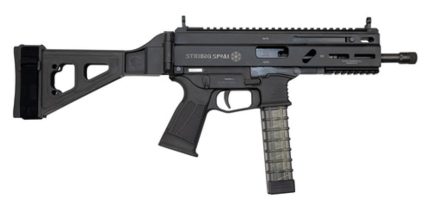 Grand Power Stribog SP9A1 Gen2 9MM, 8" Barrel, Folding SB Tactical Pistol Brace, Black, 3 X 30Rd Grand Power - Products | Rare Breed Triggers FRT - 15
