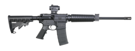Smith & Wesson M&P 15, Sport II, Optics Ready, AR, 5.56mm, 16" Barrel, Black, Black Collapsible Stock, 1 Mag, 30rd, Flattop Receiver, Crimson Trace CTS-103 Red/Green Dot Sight Included, 4MOA Dot Smith & Wesson - Products | Rare Breed Triggers FRT - 15