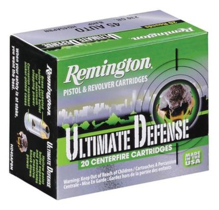 Remington Ultimate Home Defense 380ACP 102gr, Brass Jacketed, Hollow Point, 20rd Box Remington - Ammunition - Rare Breed Triggers FRT - 15