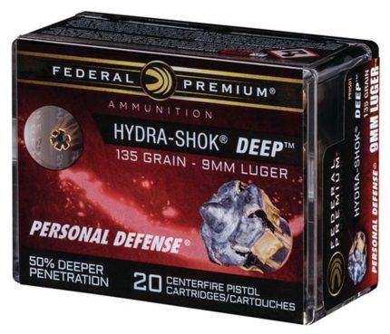 Federal Hydra-Shok Deep 9mm 135gr, Hollow Point, 20rd Box Federal Ammunition - Ammunition - Rare Breed Triggers FRT - 15