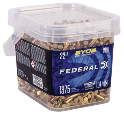 Federal Small Game Target BYOB 22LR 36gr, Copper-Plated Hollow Point, 1375/Bucket Federal Ammunition - Ammunition - Rare Breed Triggers FRT - 15