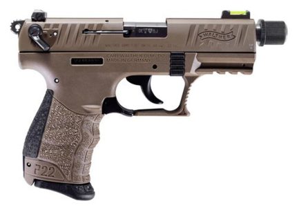 Walther P22 QD, .22 LR, 3.42" Threaded Barrel, 10rd, Manual Safety, Flat Dark Earth Walther - Products | Rare Breed Triggers FRT - 15