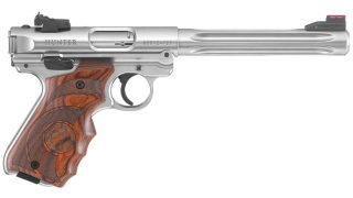 Ruger Mark IV Hunter 22LR 6.88" Fluted Bull Barrel SS Target Laminate Grip 10rd Mag