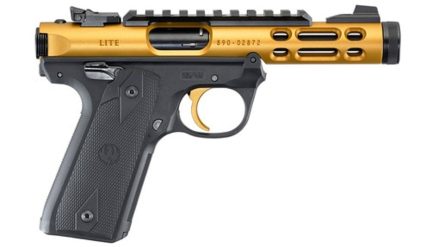 Ruger Mark IV 22/45 Lite, .22 LR, 4.4" Threaded Barrel, Gold, 10rd Ruger - Products | Rare Breed Triggers FRT - 15