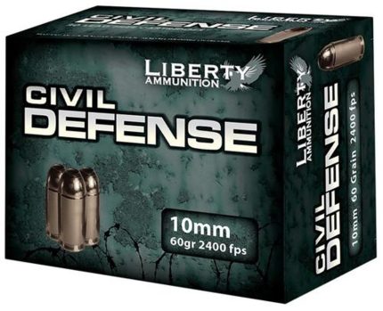 Liberty Civil Defense 10mm 60 gr, LF Fragmenting HP 20rd Box Liberty Ammo - Ammunition - Rare Breed Triggers FRT - 15