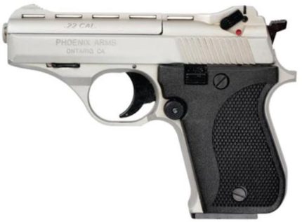 Phoenix Model HP22 Pistol, 22LR, 3", Nickel, Black Grips, 10 Round Mag Phoenix Arms - Rare Breed Triggers FRT - 15