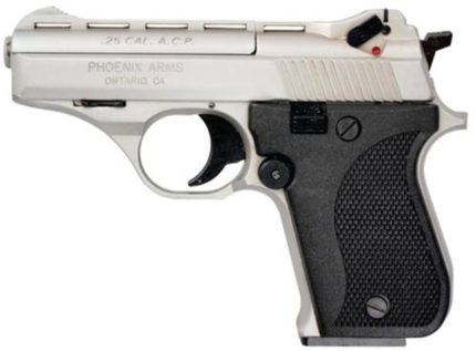 Phoenix Model HP .25 ACP 3 Inch Barrel Nickel Finish Black Grips 10 Rd Mag Phoenix Arms - Products | Rare Breed Triggers FRT - 15