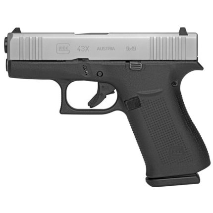 Glock 43X Silver Subcompact 9mm, 3.41" Barrel, Polymer Frame, Ameriglo Night Sights, 2x10rd Mags Glock - Products | Rare Breed Triggers FRT - 15