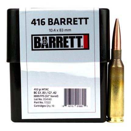 Barrett 416 Barrett 452gr MTAC 10 Rd Box Barrett Firearms - Ammunition - Rare Breed Triggers FRT - 15