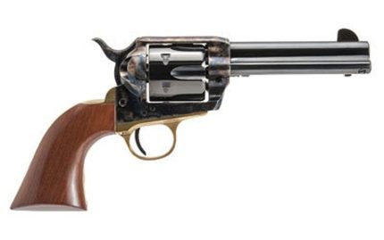 Cimarron Pistolero Revolver, Single Action, 357 Mag/38 Special, 4.75" Barrel, Steel Frame, Black, Walnut Grips, 6Rd PPP357 Cimarron Firearms - Products | Rare Breed Triggers FRT - 15
