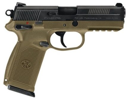 FN FNX-45 45 ACP 4.5" Flat Dark Earth, Black Slide, Combat Sights, 15 Round FN America - Products | Rare Breed Triggers FRT - 15