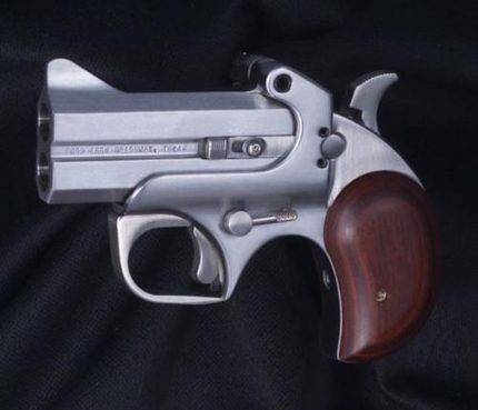 Bond Arms Texas Defender 410/45LC 3" 2rd Lam Rosewood Grip Satin SS Bond Arms - Products | Rare Breed Triggers FRT - 15