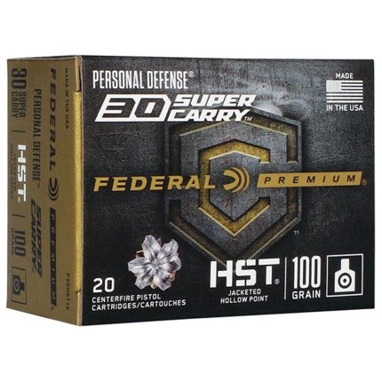 Federal Premium Personal Defense .30 Super Carry, 100gr, HST Jacketed Hollow Point, 20rd Box Federal Ammunition - Ammunition - Rare Breed Triggers FRT - 15