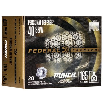 Federal Premium, Punch, 40 S&W, 165gr, Jacketed Hollow Point, 20rd Box Federal Ammunition - Ammo | Rare Breed Triggers FRT - 15