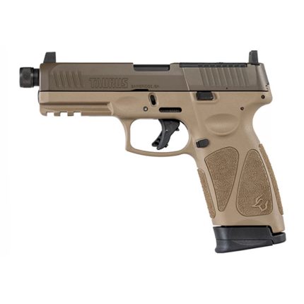 Taurus G3 Tactical TORO 9mm, 4.5" Threaded Barrel, Fixed Suppressor Height Sights, Patriot Brown/Tan, 2x17rd Magazines Taurus - Products | Rare Breed Triggers FRT - 15