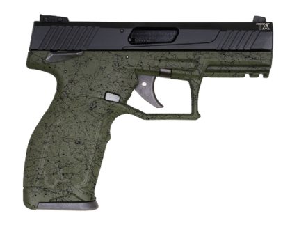 Taurus TX22 22 LR, 4" Barrel, Polymer Frame, Green Splatter/Black, Manual Safety, 16Rd, 2 Magazines Taurus - Products | Rare Breed Triggers FRT - 15