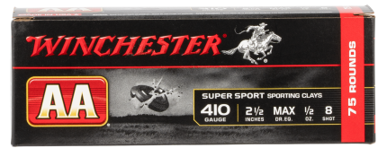 Winchesterchester AA Sporting Clay 410 Ga, , 2.50", 1/2oz, 8 Shot, 75rd Box (Value Pack) Winchester - Ammunition - Rare Breed Triggers FRT - 15