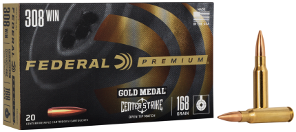Federal Ammo Gold Medal Premium 308 Win, 168gr, OTM, 20Bx/10Cs Federal Ammunition - Ammunition - Rare Breed Triggers FRT - 15