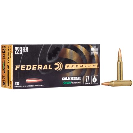 Federal Premium 223 Rem/5.56 Nato, 77gr Sierra MatchKing BTHP, 20rd Box Federal Ammunition - Ammunition - Rare Breed Triggers FRT - 15