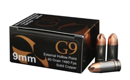 G9 9mm, 80gr, Solid Copper External Hollow Point, 20rd Box G9 - Ammunition - Rare Breed Triggers FRT - 15