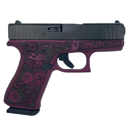 Glock G43x Custom 9mm, 3.41" Barrel, "Black Cherry Paisley Frame", 10rd Glock - Products | Rare Breed Triggers FRT - 15