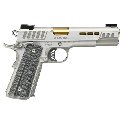 Kimber Rapide Dawn 45 ACP, 5" Gold Barrel, Silver, G10 Grip, 8rd Kimber - Products | Rare Breed Triggers FRT - 15