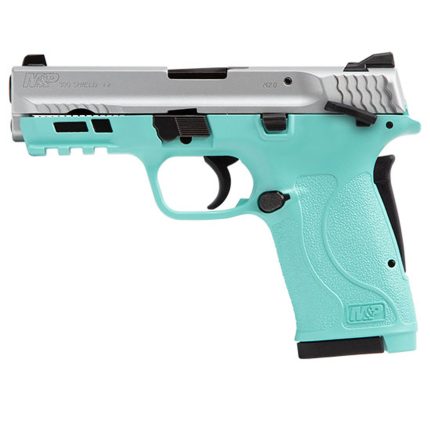 Smith & Wesson M&P Shield EZ .380 ACP, 3.6" Barrel, Robin Egg Blue, Silver Slide, 8rd Smith & Wesson - Guns | Rare Breed Triggers FRT - 15