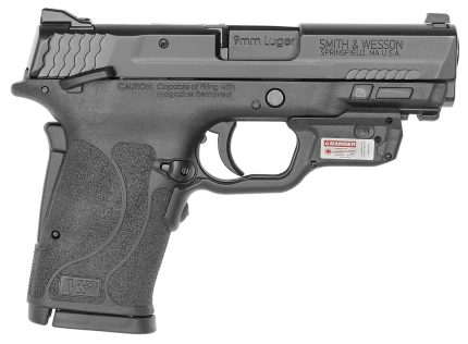 Smith & Wesson M&P Shield EZ M2.0 Compact 9mm, 3.675" Barrel, Black, Crimson Trace Laserguard, Manual Safety, 8rd Smith & Wesson - Guns | Rare Breed Triggers FRT - 15