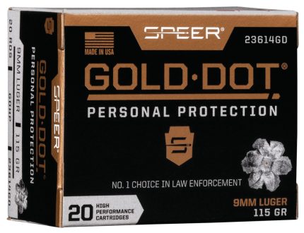 Speer Gold Dot Personal Protection 9mm, 115gr, Hollow Point, 20rd Box Speer Ammunition - Ammunition - Rare Breed Triggers FRT - 15