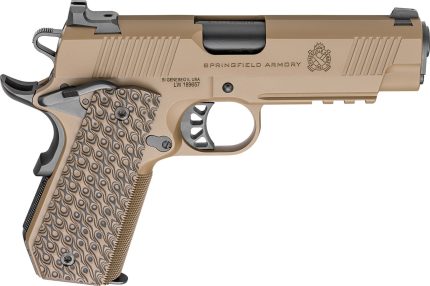 Springfield 1911 TRP 45 ACP, 4.25" Barrel, Coyote Brown Cerakote, G10 Grips, 3x7rd Mags Springfield Armory - Products | Rare Breed Triggers FRT - 15