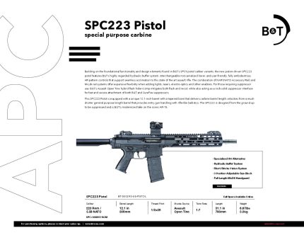 B&T SPC223 Pistol 12.1” Barrel Cal. .223 Rem./5.563x45mm BT-500290-US - Products | Rare Breed Triggers FRT - 15