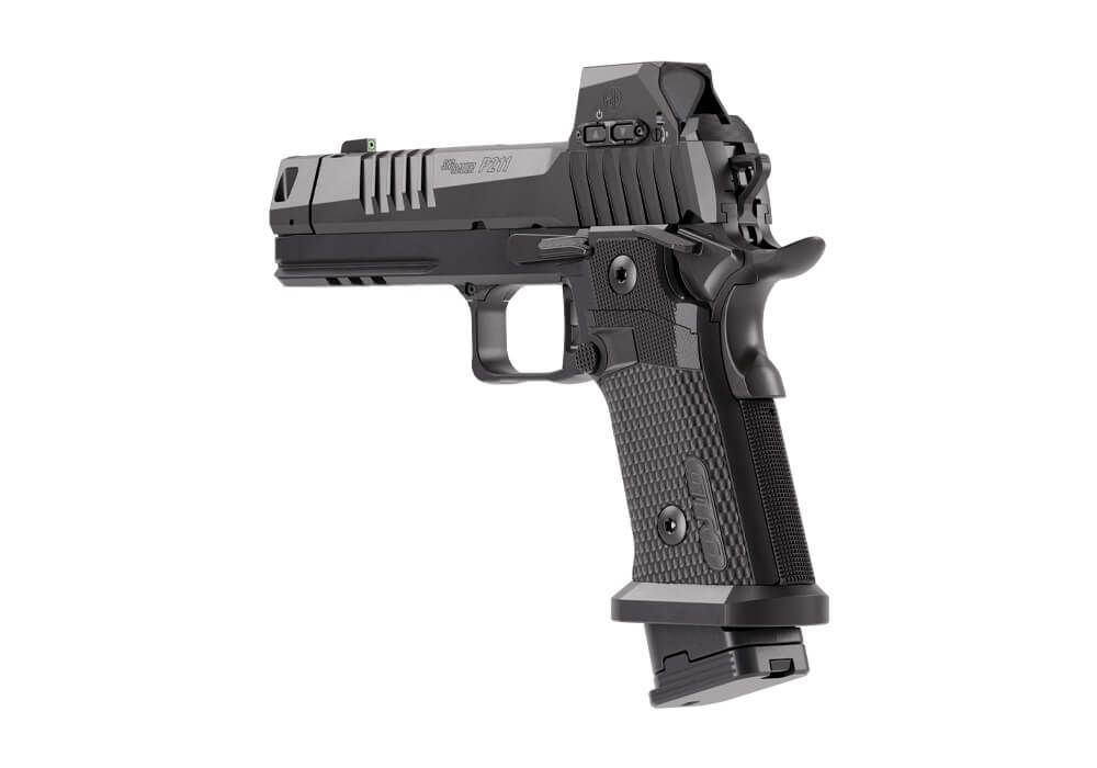 Sig P211 GTO 9mm, 4.4" Barrel, MACH3D Compensator, Optics Ready, Fiber Optic Sights, Flared Magwell, 10rd