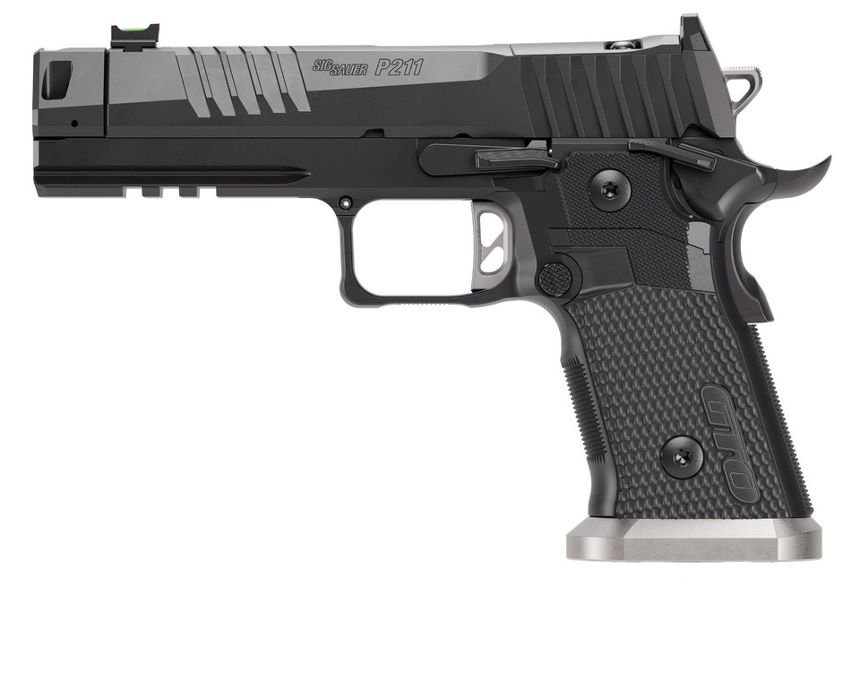 Sig P211 GTO 9mm, 4.4" Barrel, MACH3D Compensator, Optics Ready, Fiber Optic Sights, Flared Magwell, 10rd - Image 3