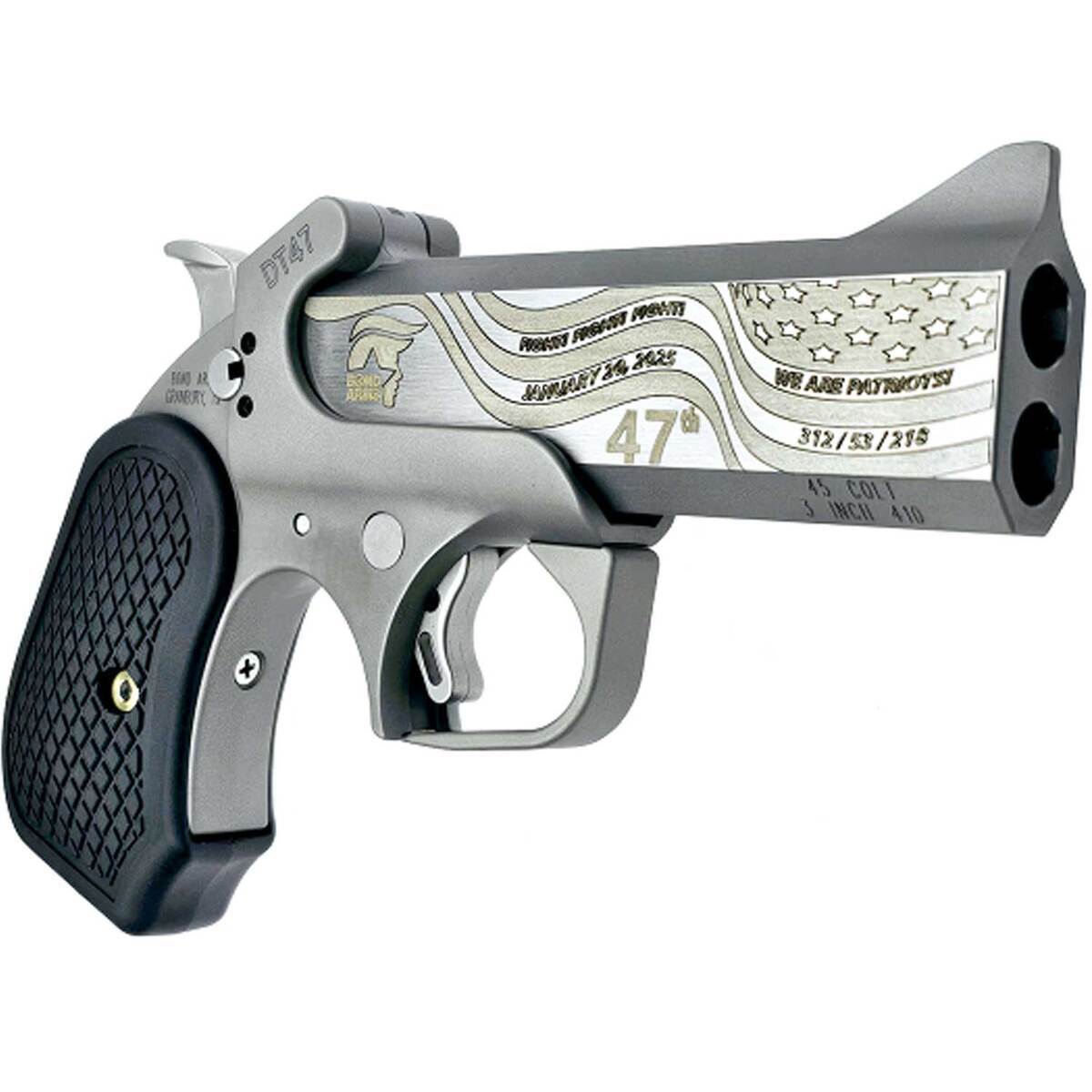 Bond Arms DT47 (Trump Gun) 45 (Long) Colt/410 Gauge 4.25in Stainless with Gold Engraving Pistol - 2 Rounds