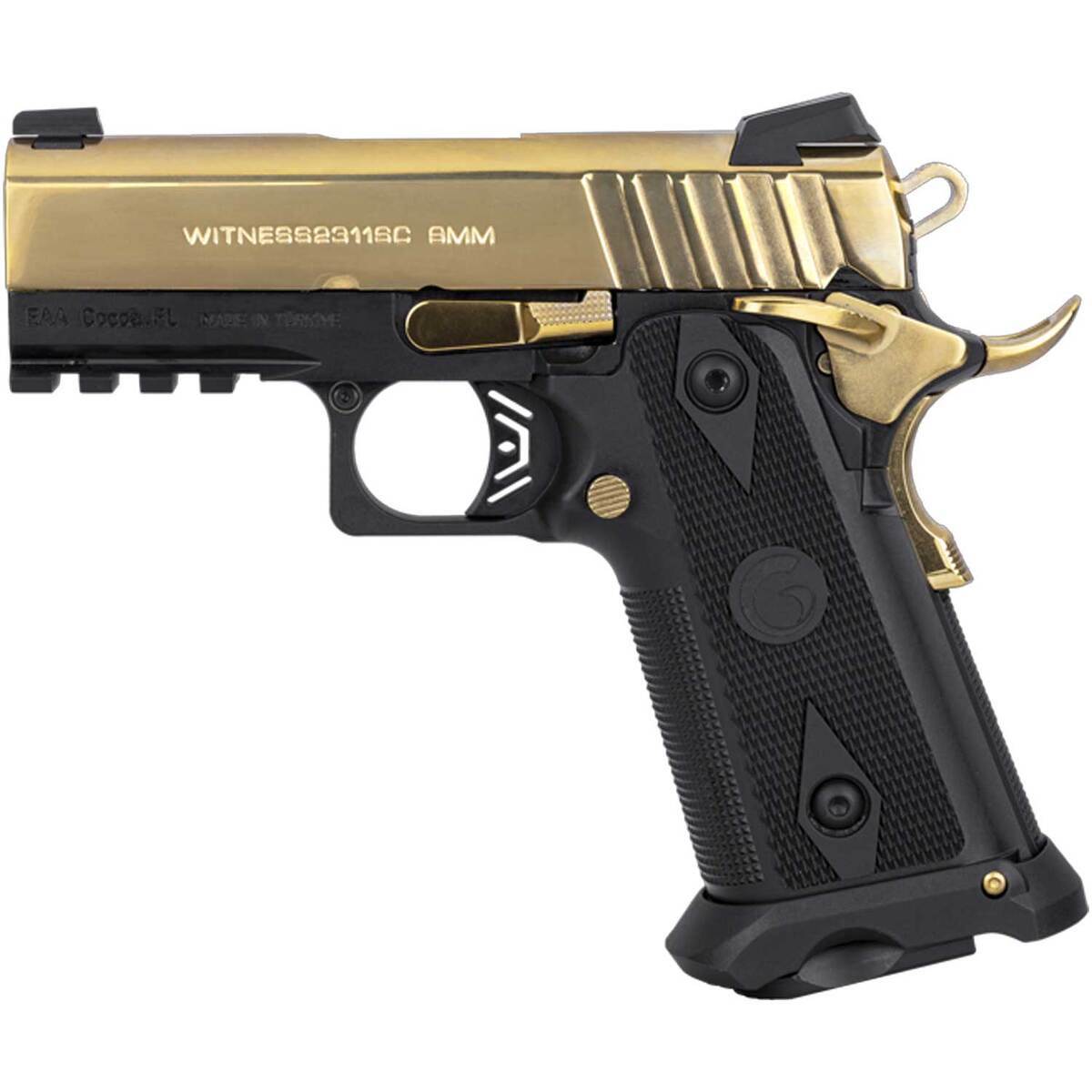 EAA Girsan Witness2311 Brat 9mm Luger 3.4in Black & Gold Titanium Nitride Pistol - 17+1 - Image 2