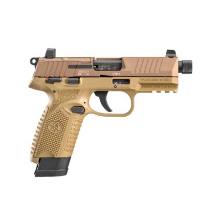 FN 502 Tactical 22 Long Rifle 4.6in Flat Dark Earth Pistol - 15+1 Rounds - Rifles - Rare Breed Triggers FRT - 15