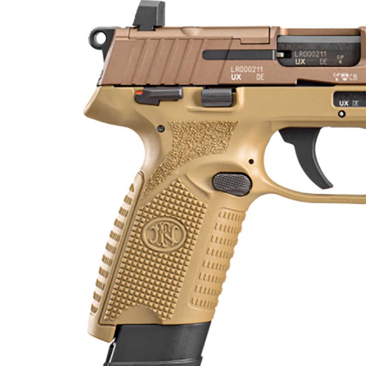 FN 502 Tactical 22 Long Rifle 4.6in Flat Dark Earth Pistol - 15+1 Rounds - Image 2