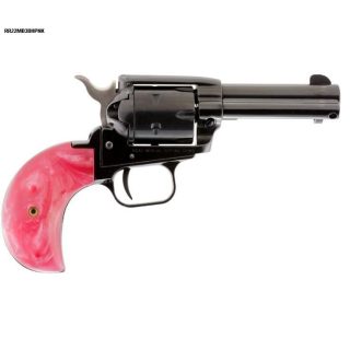 Heritage Small Bore Rough Rider SA w/Pink Mother of Pearl Bird Head Grips 22 Long Rifle 3.75in Blued Pistol - 6 Rounds
