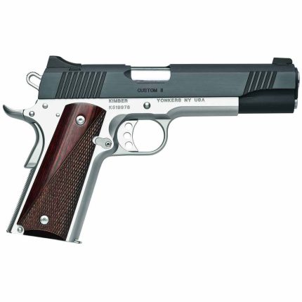 Kimber Custom II Two Tone 45 Auto (ACP) 5in Stainless/Rosewood Pistol - 7+1 Rounds - Handguns | Rare Breed Triggers FRT - 15