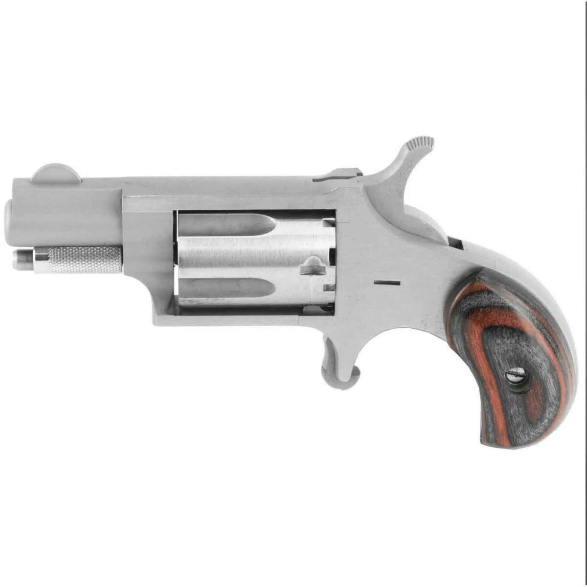North American Arms 22 Long Rifle 1.1in Stainless Steel w/ Rosewood Birdshead Grips Mini Revolver - 5 Rounds - Image 2