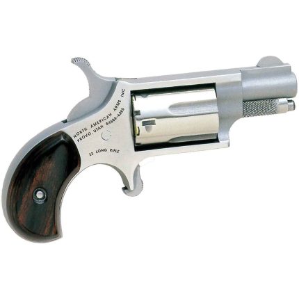 North American Arms 22 Long Rifle 1.1in Stainless Steel w/  Rosewood Birdshead Grips Mini Revolver - 5 Rounds - Rifles - Rare Breed Triggers FRT - 15