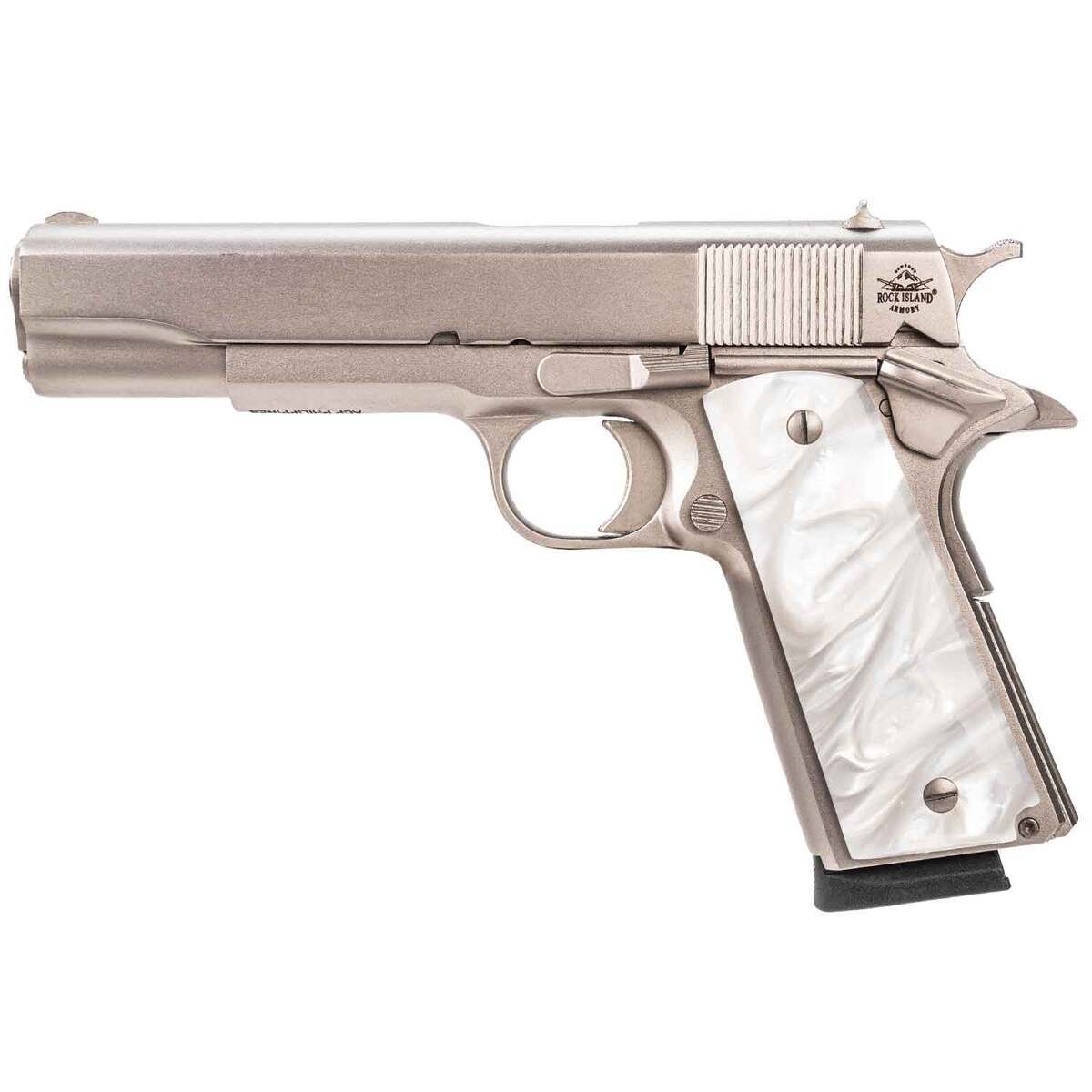 Rock Island Armory M1911-A1 GI 45 Auto (ACP) 5in Matte Nickle Pistol - 8+1 Rounds - California Compliant - Image 2