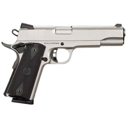 Rock Island Armory Rock Standard 45 Auto (ACP) 5in Nickel Pistol - 8+1 Rounds - Handguns | Rare Breed Triggers FRT - 15