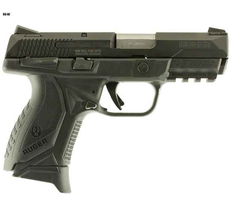Ruger American Compact 45 Auto (ACP) +P 3.75in Black Pistol - 10+1 Rounds