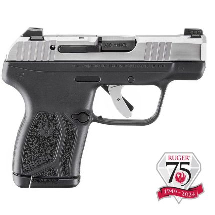 Ruger LCP MAX 75th Anniversary 380 Auto (ACP) 2.80in Matte Stainless with Polished Sides Pistol - 10+1 Rounds - Handguns | Rare Breed Triggers FRT - 15