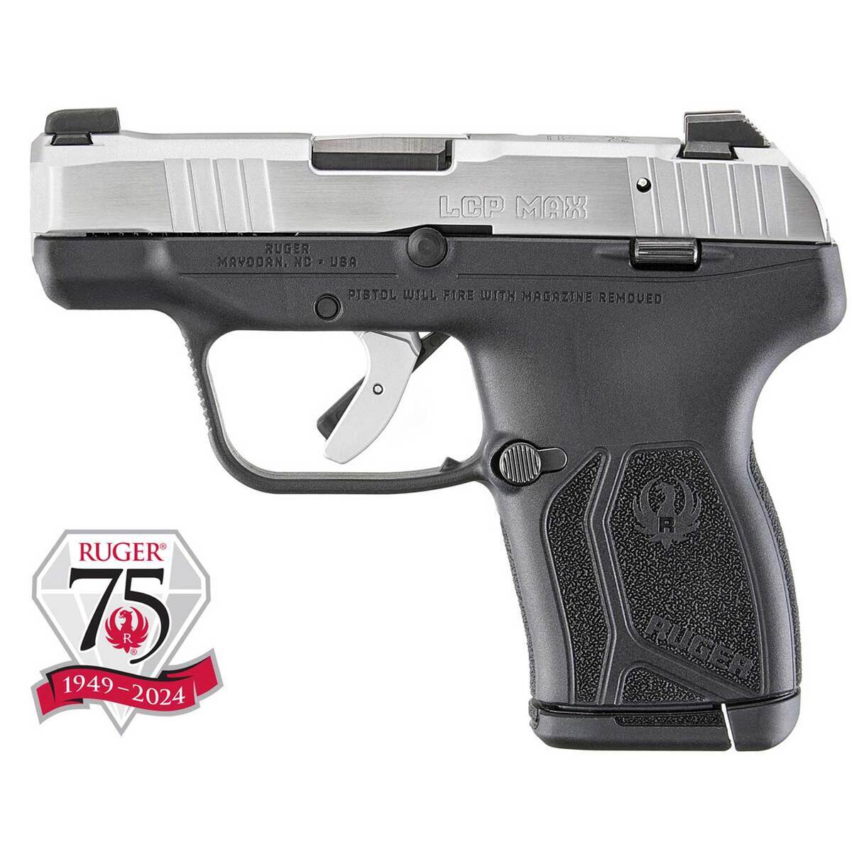 Ruger LCP MAX 75th Anniversary 380 Auto (ACP) 2.80in Matte Stainless with Polished Sides Pistol - 10+1 Rounds - Image 2
