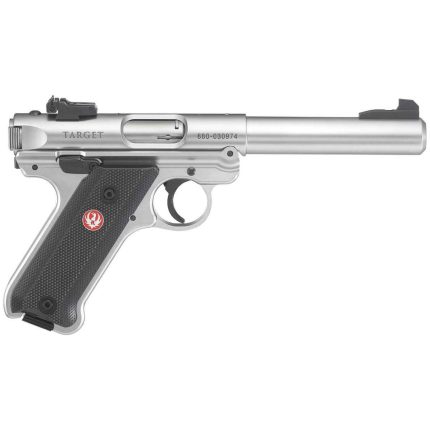 Ruger Mark IV Target 22 Long Rifle 5.5in Stainless Pistol - 10+1 Rounds - Accessories | Rare Breed Triggers FRT - 15