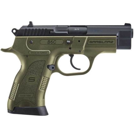 Sar USA B6C 9mm Luger 3.8in OD Green/Black Pistol - 13+1 Rounds - Handguns | Rare Breed Triggers FRT - 15