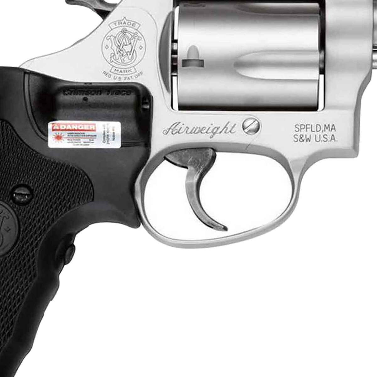Smith & Wesson Model 637 Airweight w/Crimson Trace Lasergrip 38 Special 1.88in Matte Silver/Black Revolver - 5 Rounds - Image 3